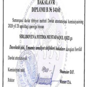 buy degree from the Samarqand Davlat Tibbiyot Universiteti