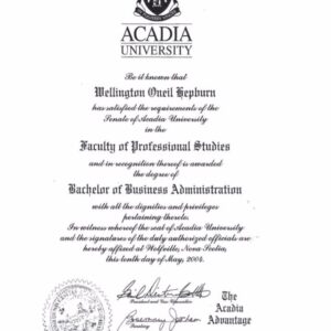 Buy college degree from the Acadia University