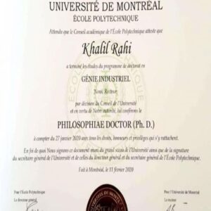 Buy college degree from the École Polytechnique de Montréal