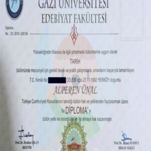 Buy college degree from the  Gazi Üniversitesi
