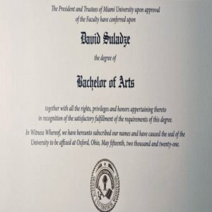 Buy college degree from The Miami University