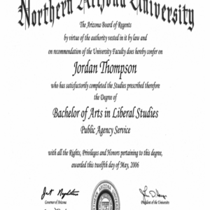 Buy college degree from The Northern Arizona University