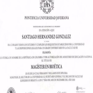 Buy college degree from The Pontificia Universidad Javeriana