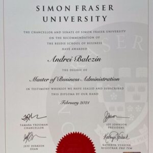 Buy college degree from the Simon Fraser University