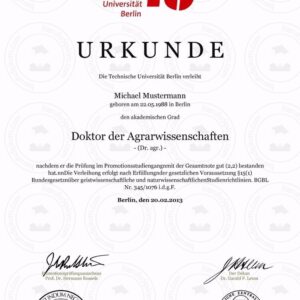 Buy college degree from the Technische Universität Berlin