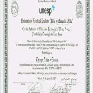 Buy college degree from the Universidade Estadual Paulista