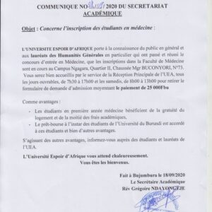 Buy degree from Université Espoir d'Afrique