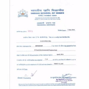 Buy college degree from The Indian School of Mines